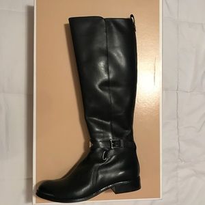 Michael Kors Arley Riding Boot Black Leather